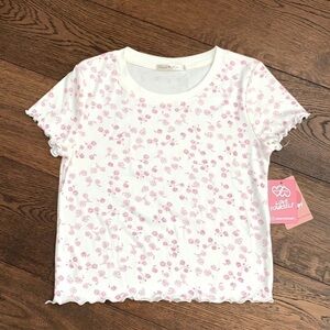 Heart & Hips Floral Babydoll Crop Tee